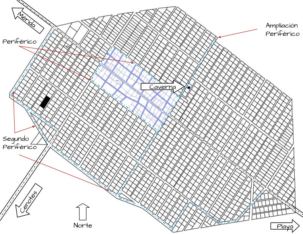 Ubicación de los lotes 5, 6 y 7 de la Manzana 105 en la Zona Cenotes de Héroes de Nacozari.