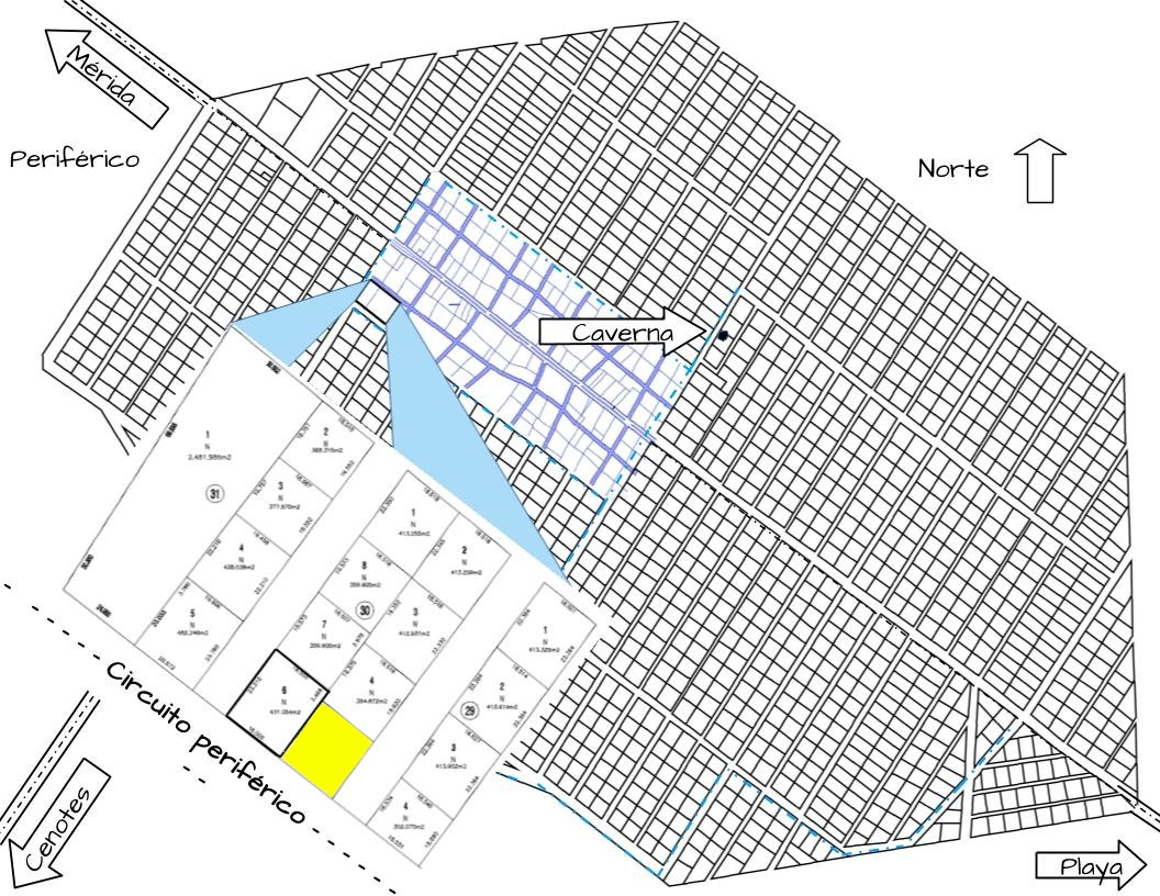 Plano de ubicación del lote 5 de la Manzana 94A, terreno de esquina frente al periférico en Héroes de Nacozari.