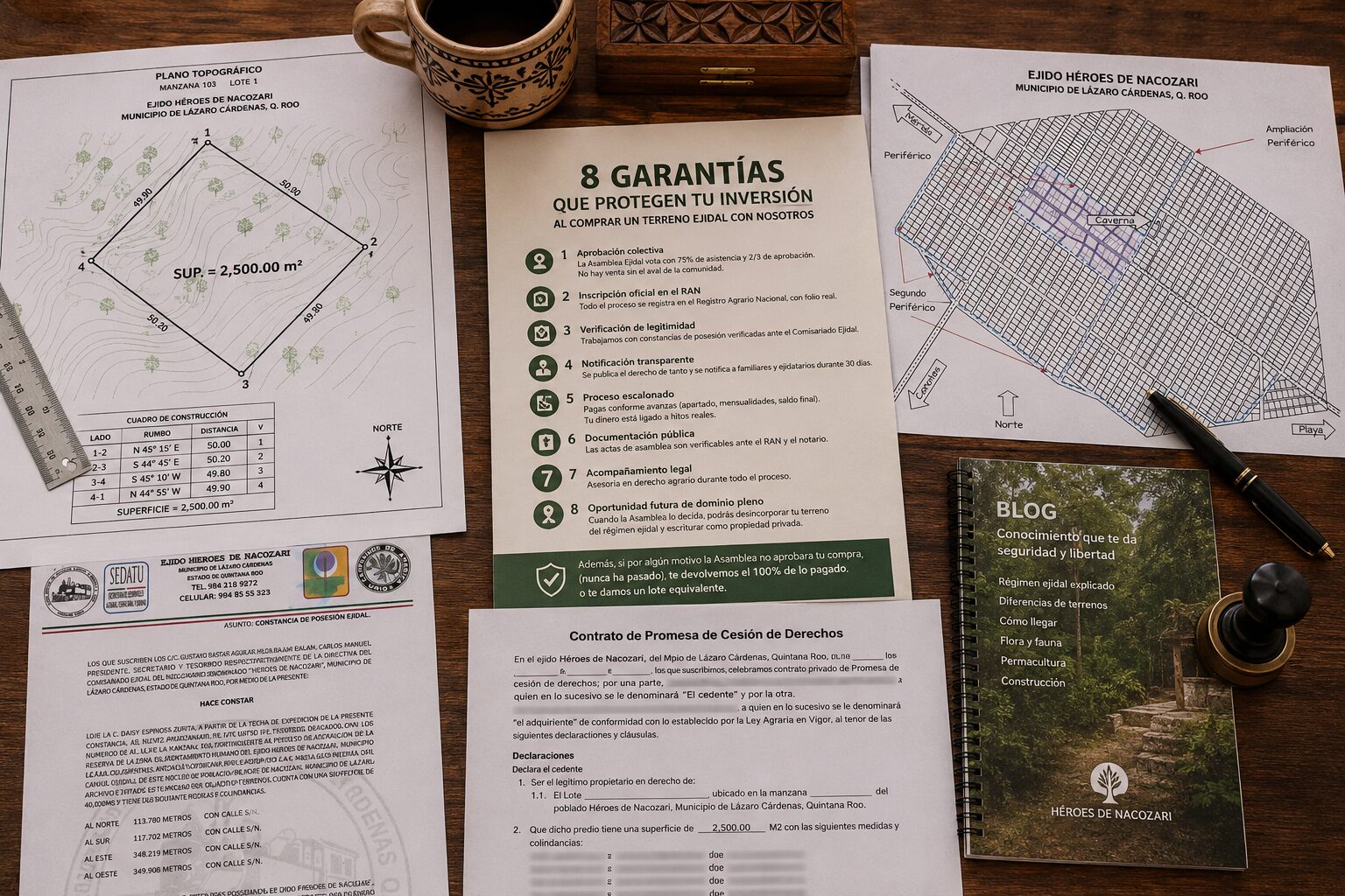 Asesoría y documentación legal que respalda la compra segura de un terreno ejidal en Quintana Roo