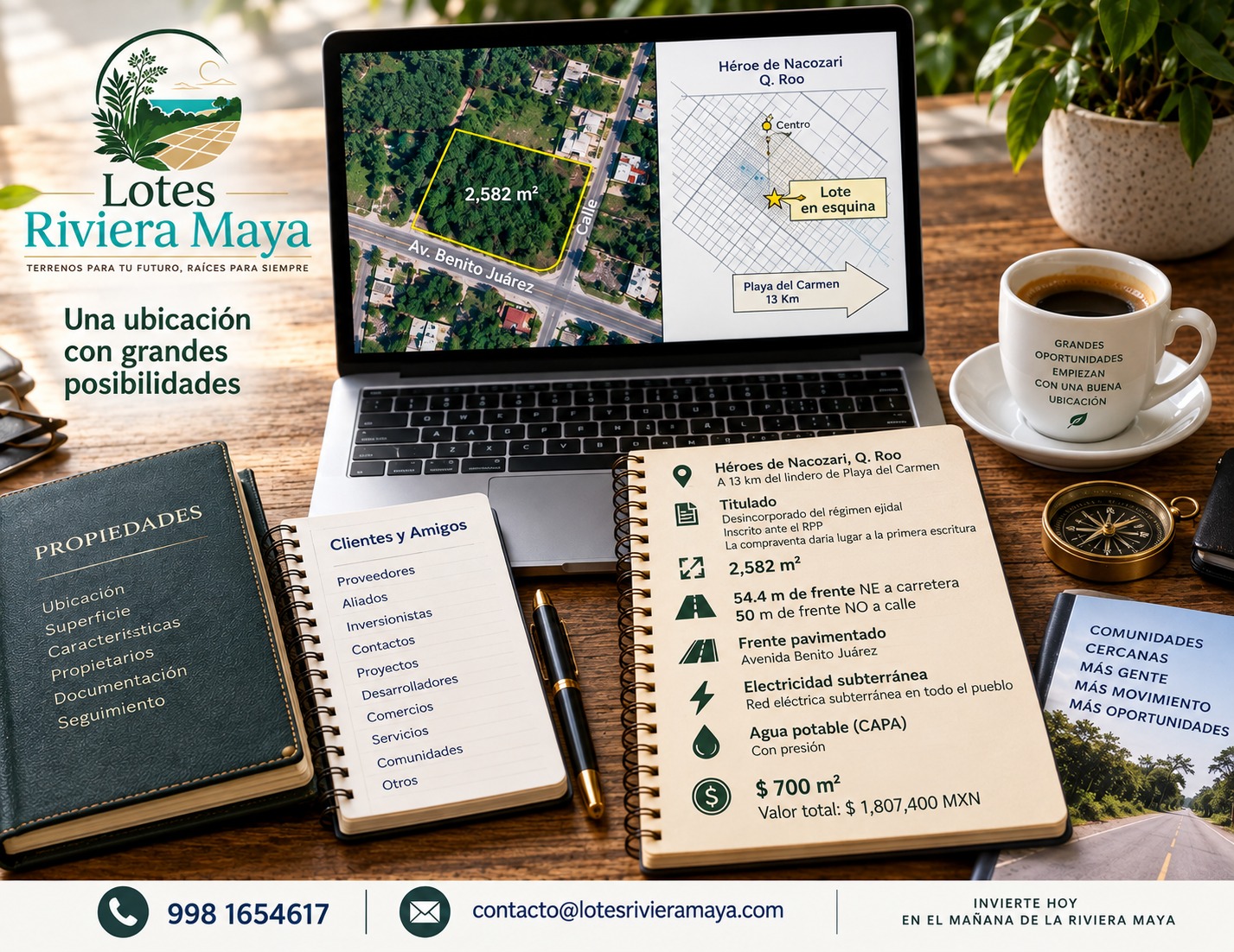 erreno en esquina de 2582 m² sobre avenida Benito Juárez en Héroe de Nacozari